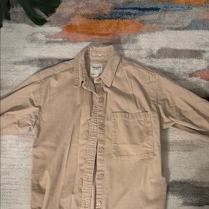 Abercrombie and Fitch Beige Corduroy Button-Up Oversized Women’s